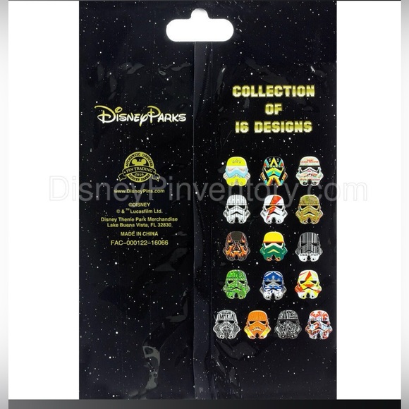 Star Wars Disney Stormtrooper Helmet Pin with Flames - Mystery Set - Picture 4 of 4